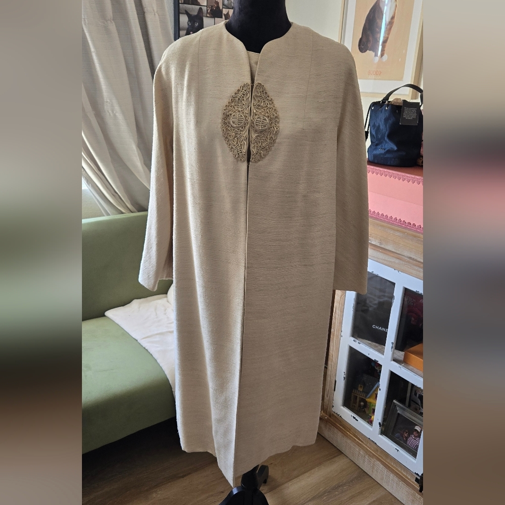 Mid Century Vintage Cream Dress With Jacket